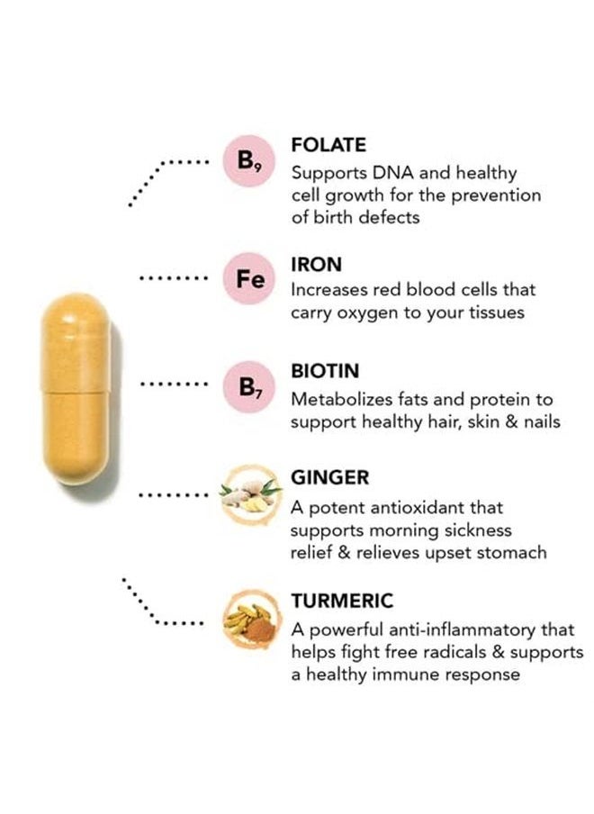 HAIRTAMIN - Mom Vegan Prenatal And Postnatal Multivitamin Supplement & Hair Vitamin Pregnancy, Postpartum, Breastfeeding Probiotic One-a-day Hair Vitamins With Biotin, Zinc, Iron- 30 Counts - Image 1