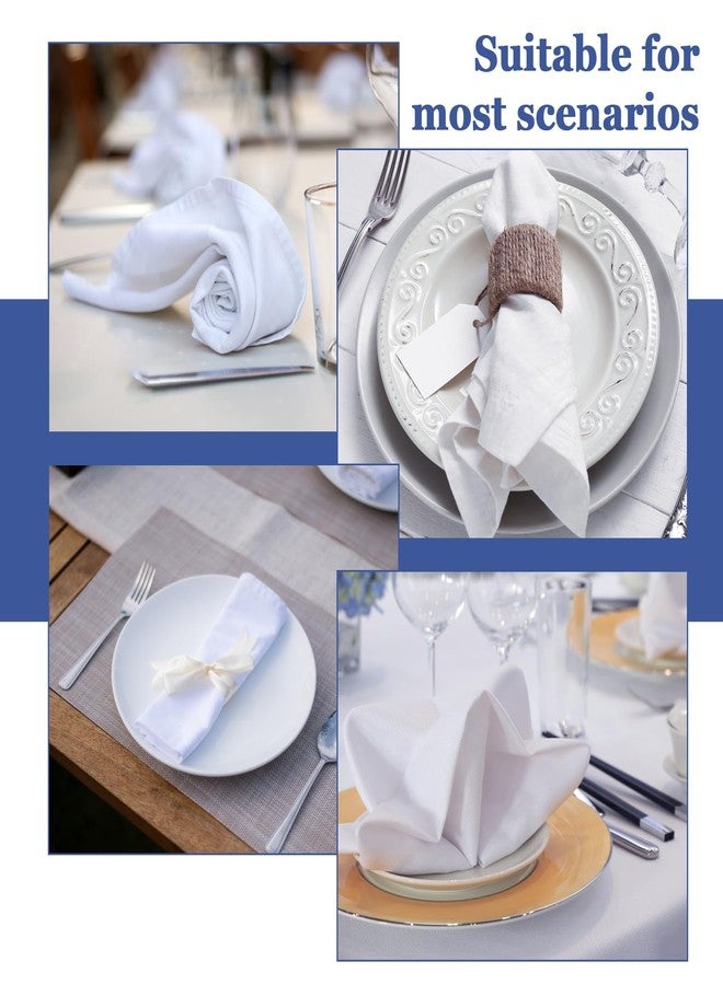 Psyqtsuary 17x17 Inch Cloth Napkins White Cloth Napkins Set of 6 White Washable Polyester Dinner Napkin Fabric for Birthday Holiday Party Restaurant Banquets - Image 3
