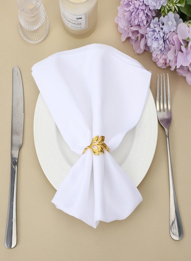 Psyqtsuary 17x17 Inch Cloth Napkins White Cloth Napkins Set of 6 White Washable Polyester Dinner Napkin Fabric for Birthday Holiday Party Restaurant Banquets - Image 4