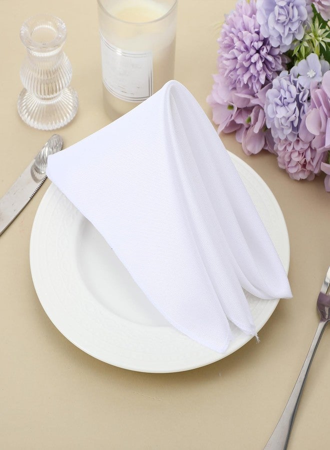 Psyqtsuary 17x17 Inch Cloth Napkins White Cloth Napkins Set of 6 White Washable Polyester Dinner Napkin Fabric for Birthday Holiday Party Restaurant Banquets - Image 5