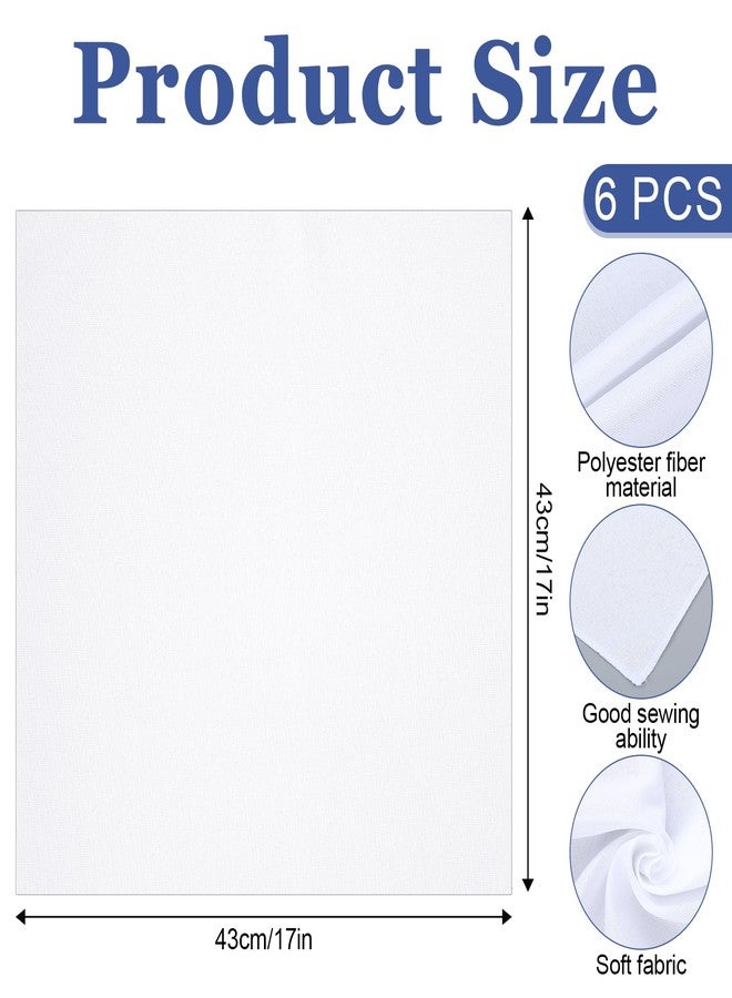 Psyqtsuary 17x17 Inch Cloth Napkins White Cloth Napkins Set of 6 White Washable Polyester Dinner Napkin Fabric for Birthday Holiday Party Restaurant Banquets - Image 2
