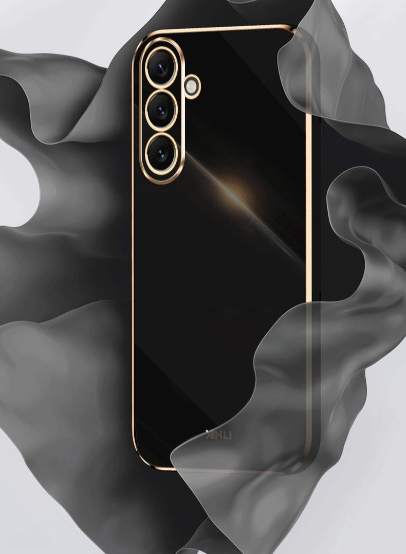 ICARLUS For Samsung Galaxy A56/A36 5G Case Glossy Electroplating TPU Protective Cover Gold-Black - Image 3