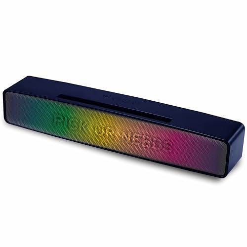 Pick Ur Needs Rechargeable Portable Bluetooth Wireless Home TV Soundbar with Multicolor Light Stereo Speaker (Blue) - Image 1