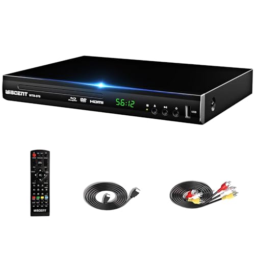 WISCENT Blu Ray DVD Player, WISCENT Full HD 1080p Home Theater Disc System, Region A/1 Blu-Rays,HD Blu-Ray DVD Player for TV with Coaxial Audio/HDMI/AV/Output, USB Input, Built-in PAL NTSC - Image 1
