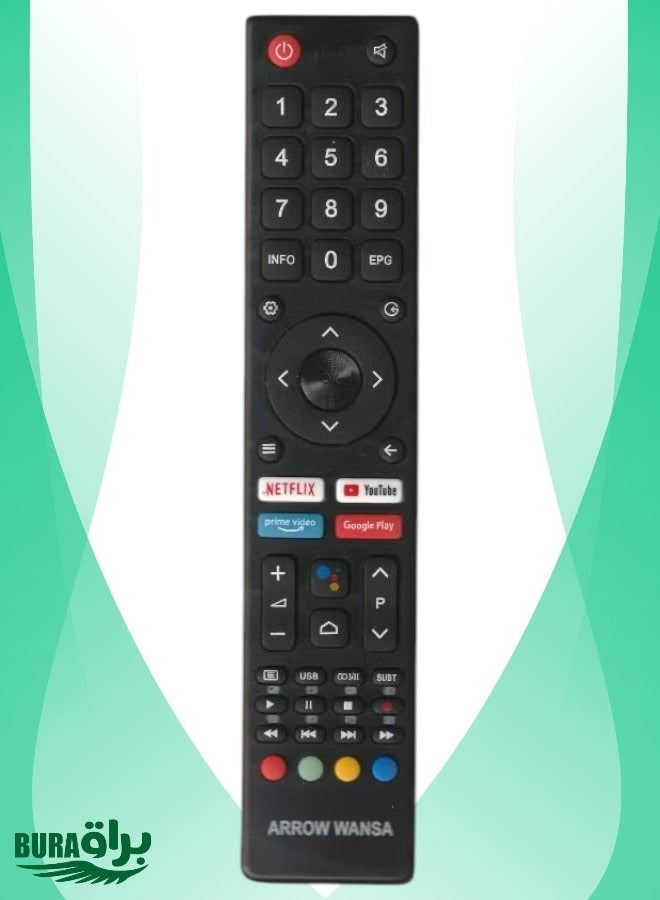 BURAQ جهاز تحكم عن بعد لتلفاز وانسا الذكي أسود