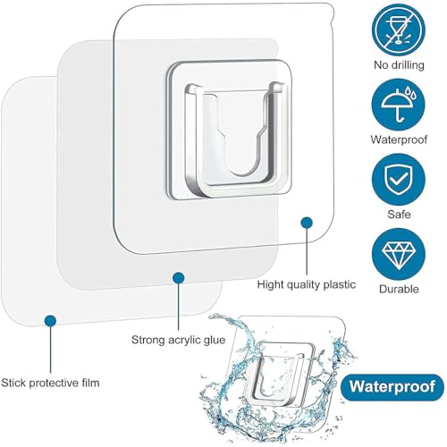 MorivaHomes Multipurpose Wall Mount Bathroom Shelf and Rack for Home and Kitchen. Adhesive Sticker Support Without Drilling (6 Adhesive Magic Sticker) - Image 2