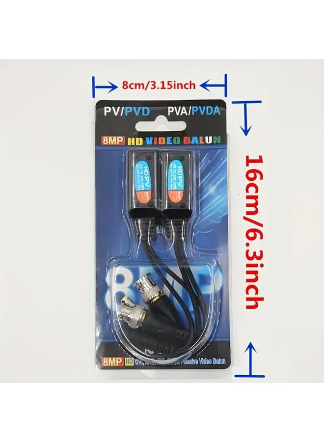2pcs BNC To RJ45 Video Balun CCTV 8MP 5MP 3MP 1080P Twisted Pair For AHD Security Camera - Image 3