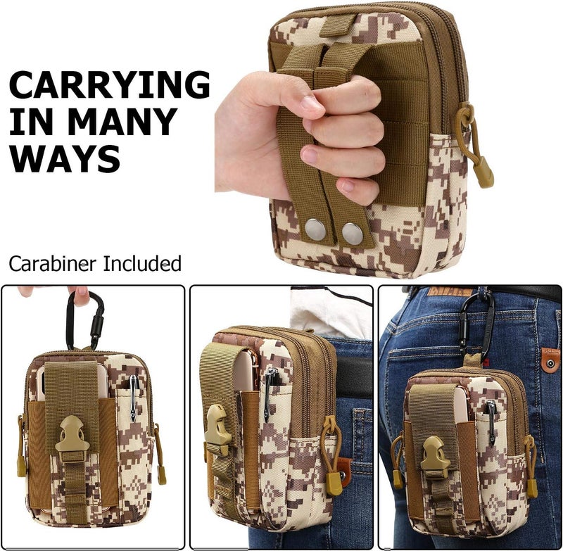 DOUNTO Tactical Waist Pouch EDC Molle Waist Bag Belt Phone Pouch Holster Purse Carrying Pouch for Smartphone, Tools - Image 3