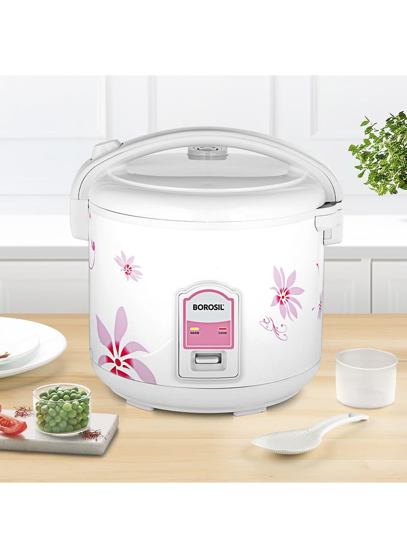 BOROSIL Borosil Pronto Deluxe 28L Electric Rice Cooker with Single Pot 1000W Keep Warm Feature with Indicator Display Anti Skid Rubber Feet Cook Boil Noodles Rice Upma Idli 2 Years Warranty  - Image 1
