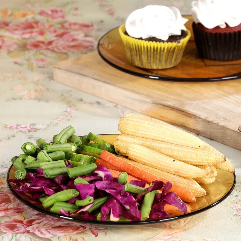 Duralex Tempered Glass LYS Amber Dinner Plate 23.5 Cm 6 Pcs (3006Df/6), Medium - Image 4