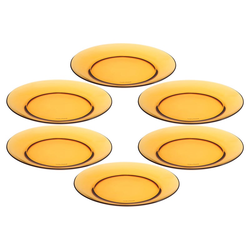 Duralex Tempered Glass LYS Amber Dinner Plate 23.5 Cm 6 Pcs (3006Df/6), Medium - Image 1