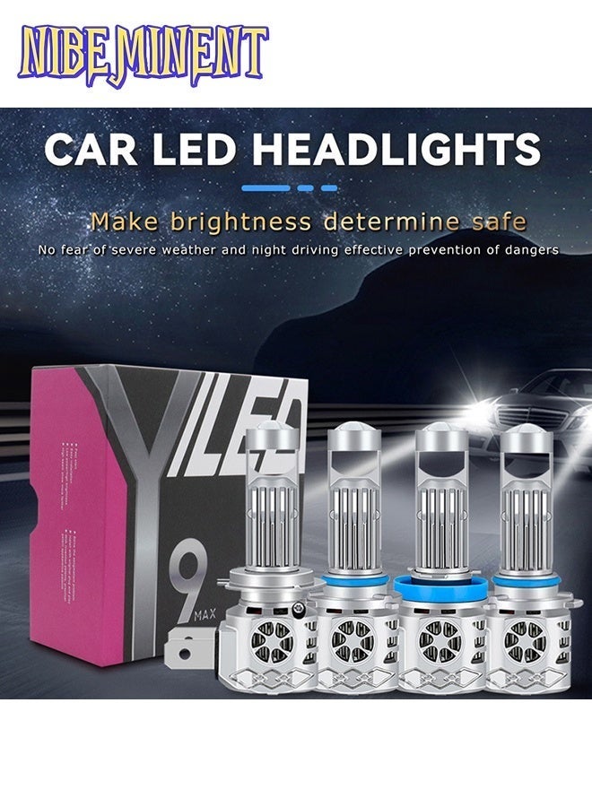 نيبمينينت مجموعة مصابيح LED أمامية للسيارات Y9 MAX، مصابيح عدسة مصغرة 9005/9006، ضوء أبيض بارد 6000K، سطوع عالٍ 5000LM 40W، تصميم متكامل قابل للتوصيل مباشرة للسيارات والشاحنات - Image 2