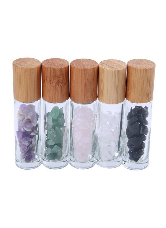 5 Pcs 10Ml Gemstone Roller Bottles,Refillable Roll On Bottles With Bamboo Lids Healing Crystal Chips Inside For Perfumes Aromatherapy Oils - pzsku/ZC35389BF384625D8DE45Z/45/_/1730727273/eddcfbf6-4a2a-4e07-893a-cb37b15f2e3d