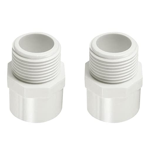 Fitvell 2" PVC Pipe Fitting Adapter Connector Union Coupling Schedule 40 (Slip Socket x NPT Male Pipe Thread), Pack of 2 - Image 1