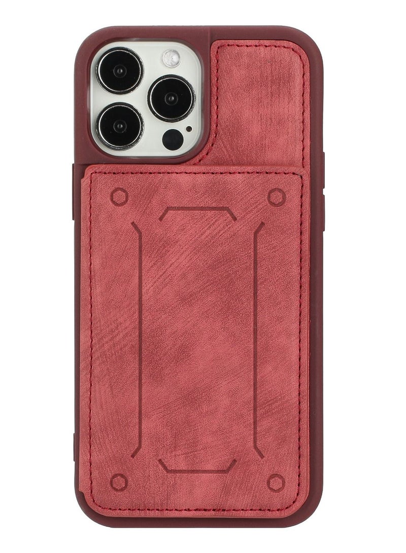 Suteni Back Cover Card Slots Leather Phone Case for iPhone - Image 1