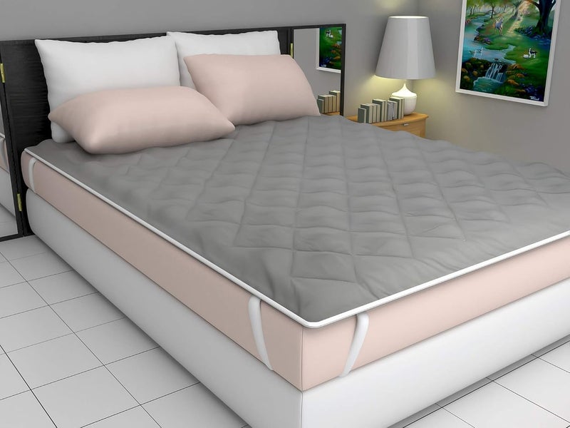 Clasiko Premium Cotton Waterproof Dustproof Hypoallergenic Mattress Protector Grey King 72x78 Inches - Image 1