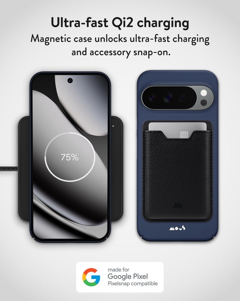 Mous for Google Pixel 10 Pro XL (2025) Case, Compatible with Qi2 MagSafe and Pixelsnap - Super Thin - Anti-Scratch Protective Phone Cover - Charcoal Blue - Image 3