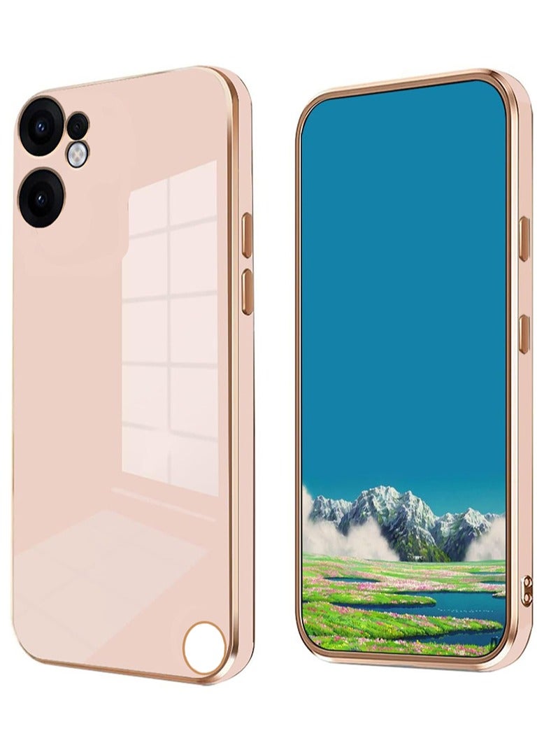 Compatible with Nothing CMF Phone 2 Pro cover, smooth veneer gold plated chrome, pink Thin and smooth shock-proof full protection Nothing CMF Phone 2 Pro case（pink） - Image 1