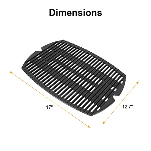 LS'BABQ 7582 Cooking Grid Grates for Weber Q100 Q1200 Q1400 Q120 Q1000 Gas Grills, 50060001 51060001 52020001,BBQ Accessories for Weber Baby Q, Matte Cast Iron,1 Pack - Image 2