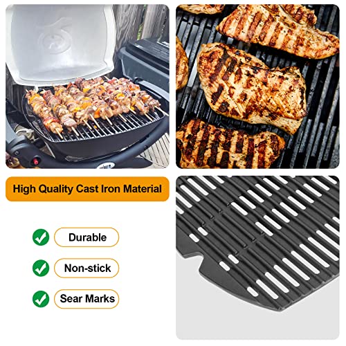 LS'BABQ 7582 Cooking Grid Grates for Weber Q100 Q1200 Q1400 Q120 Q1000 Gas Grills, 50060001 51060001 52020001,BBQ Accessories for Weber Baby Q, Matte Cast Iron,1 Pack - Image 3