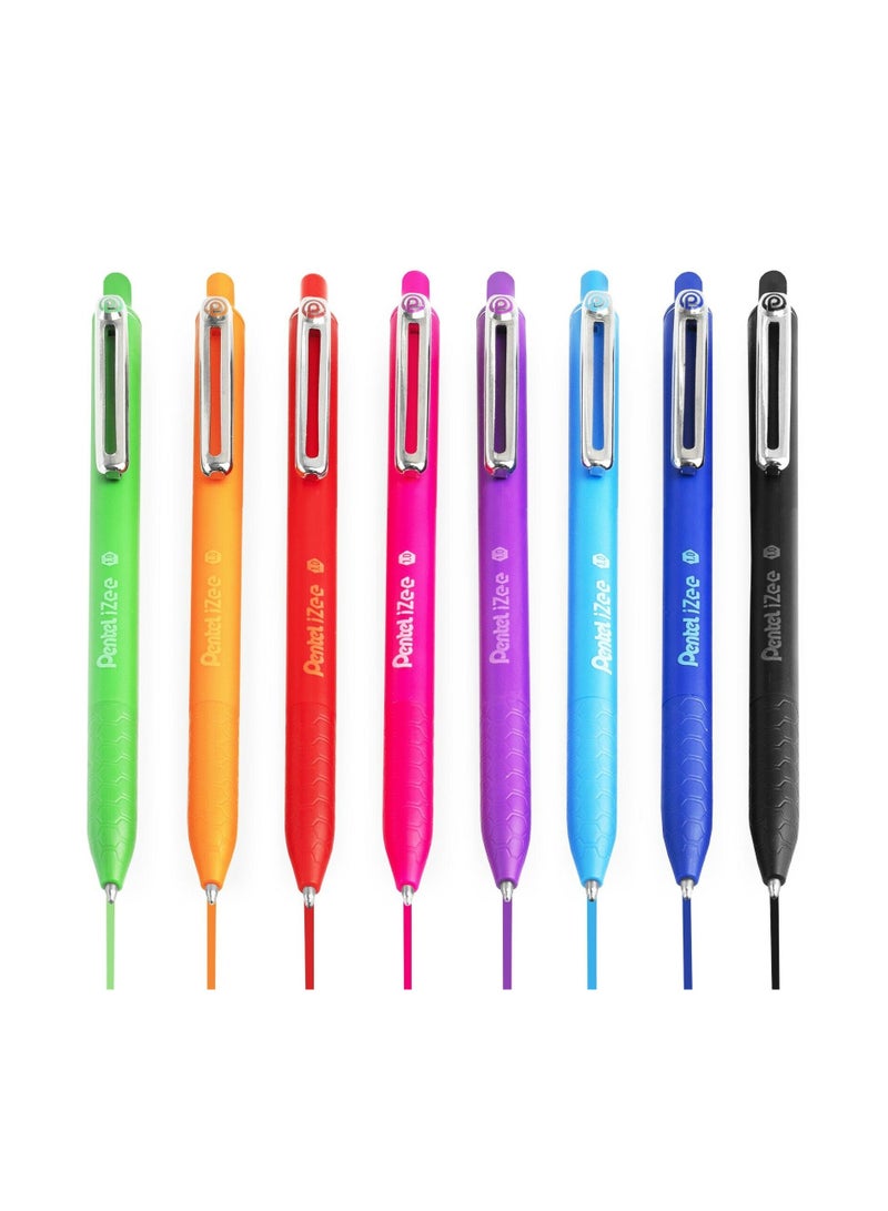 Pentel قلم حبر جاف قابل للسحب 0.7 مم متعدد الألوان 8 قطع - Image 2