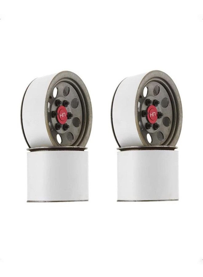 Hot Racing BLW22H18 Raw Steel 2.2 Beadlock 6-Lug 8-Hole Wheels 12mm Hex (4)