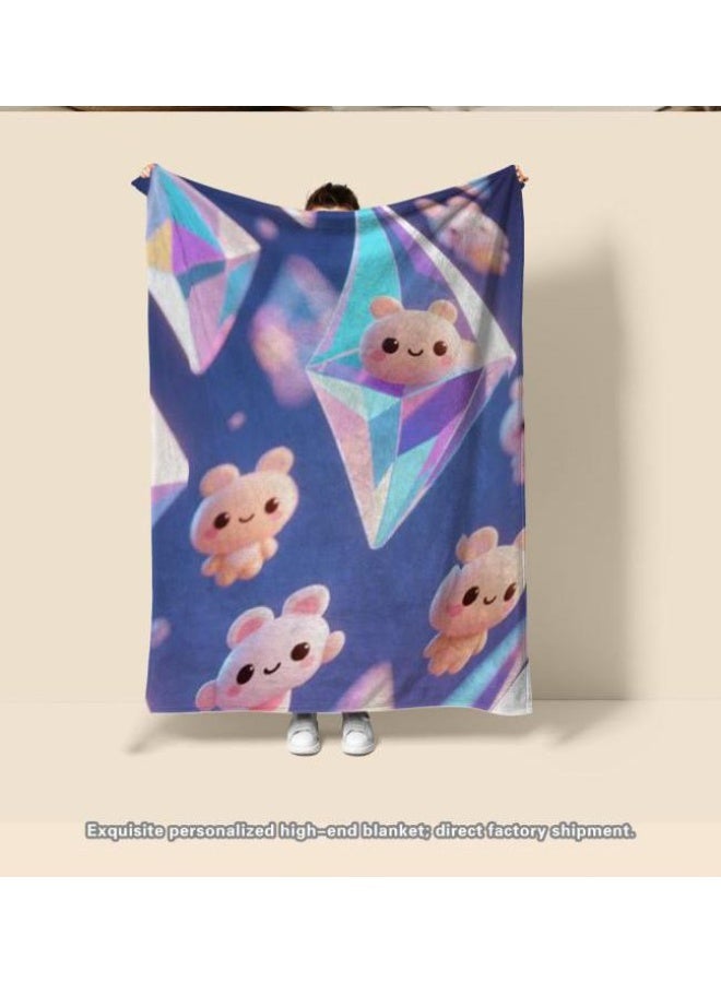 عام بطانية رقيقة من الفانيلا الكرتونية للأطفال والرضع (دافئة ومريحة، ومناسبة للنوم والألعاب) 70 سم * 100 سم - Image 3