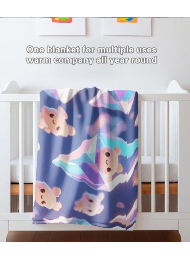 عام بطانية رقيقة من الفانيلا الكرتونية للأطفال والرضع (دافئة ومريحة، ومناسبة للنوم والألعاب) 70 سم * 100 سم - Image 4