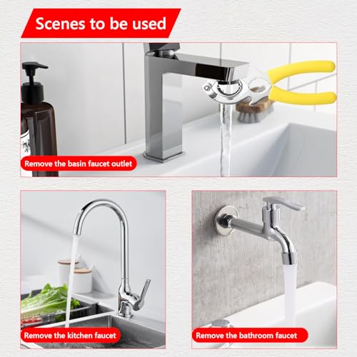 Pcmursal 2 Pack Faucet Aerator Removal wrench, Aerator Wrench, Installing Faucet Tool for Kitchen Sink Bathroom Replacement Part Repair Spanner - Image 5