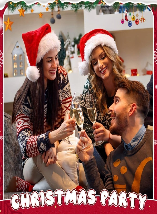 KaTiSeMo Deluxe 4 Pack Family Santa Hats - Premium Velvet Santa Hats for Adults - Ultra-Thick Plush Lining & Non-Itchy - Gorros De Navidad Perfect Holiday Party Favor & Gift - Image 5
