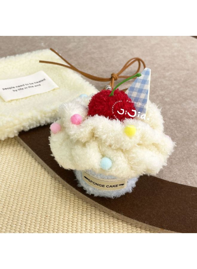 Fun Cute Plush Dessert House Necklace Pendant Cute Cake Cherry Accessories Sweet Strawberry Neck Jewelry-Specifications:Cherry Cake Pendant - Image 1