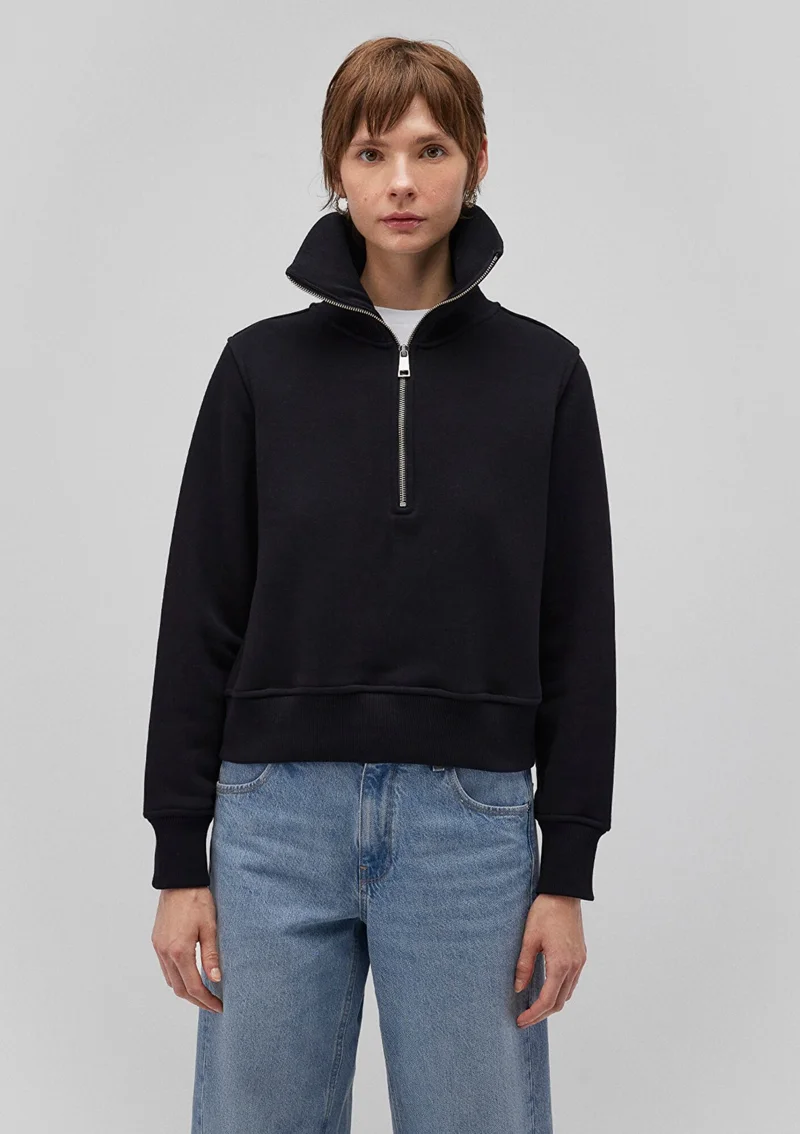 MAVI Blue Half Zipper Black Sweatshirt 1S10145-900