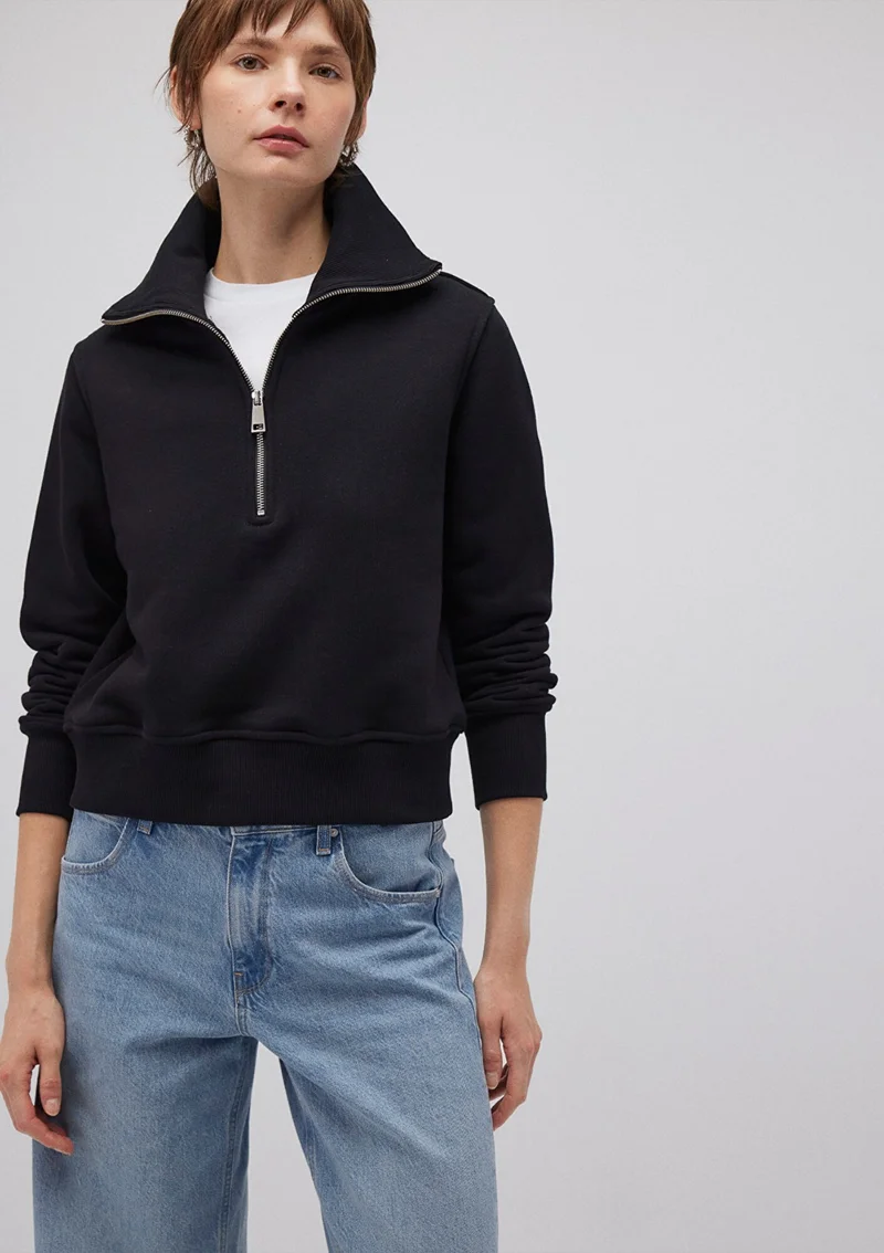 MAVI Blue Half Zipper Black Sweatshirt 1S10145-900