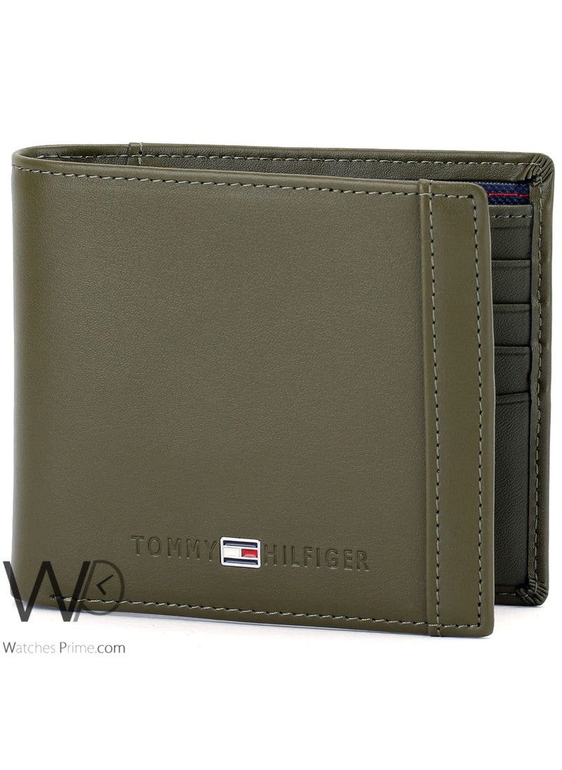 Tommy Hilfiger Plus Tommy Hilfiger Original Natural Leather Men's Wallet in Dark Green  - Image 2