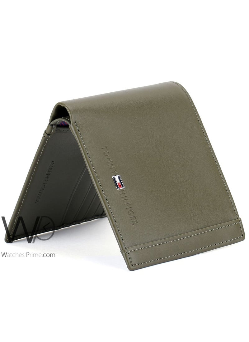 Tommy Hilfiger Plus Tommy Hilfiger Original Natural Leather Men's Wallet in Dark Green  - Image 4