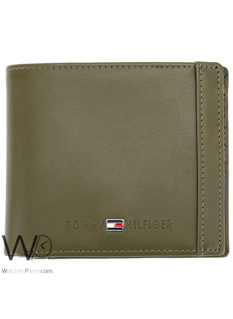 Tommy Hilfiger Plus Tommy Hilfiger Original Natural Leather Men's Wallet in Dark Green  - Image 5