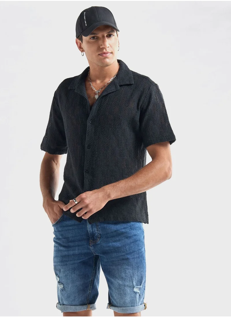 فاف Textured Regular Fit Shirt