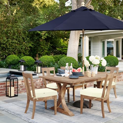 Topotdor Outdoor Chair Cushions Set of 2 17x16x2 Waterproof Patio Chair Cushions for Outdoor Furniture Round Corner Outdoor Seat Cushions Color Fastness Chair Pads with Ties Cream - Image 3