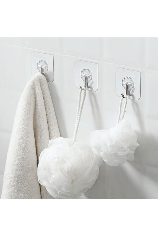 50-Piece Heavy Duty Wall Hooks Transparent 6cm - Image 2