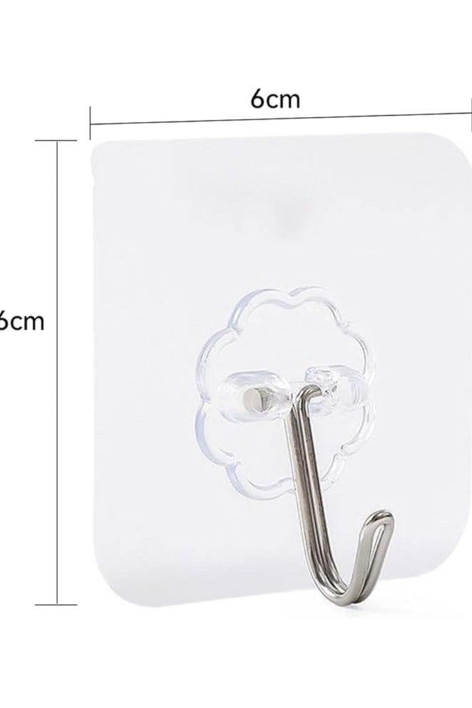 50-Piece Heavy Duty Wall Hooks Transparent 6cm - Image 3