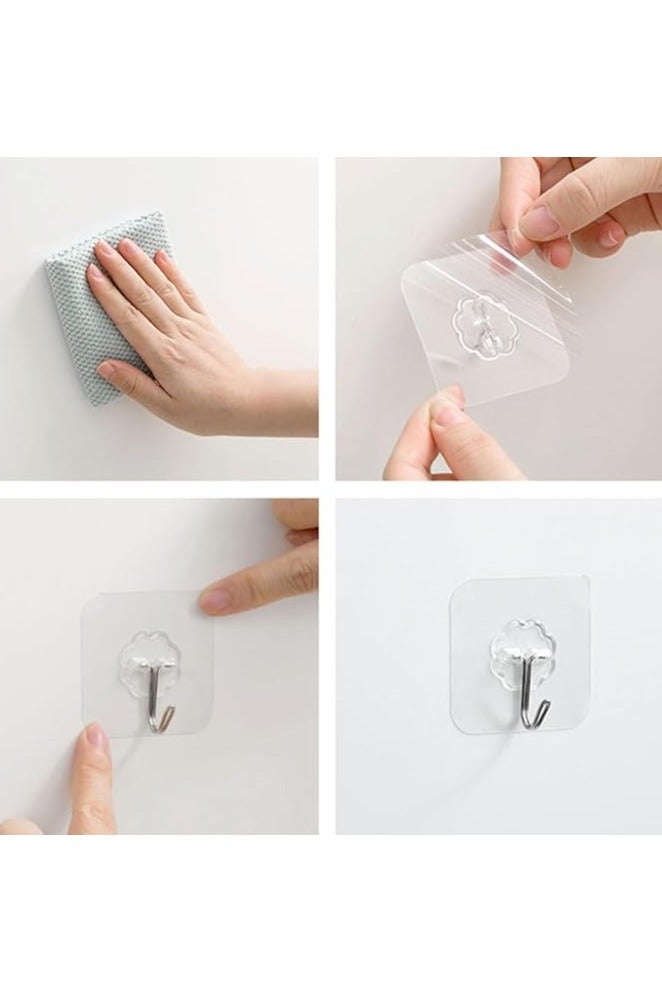 50-Piece Heavy Duty Wall Hooks Transparent 6cm - Image 4