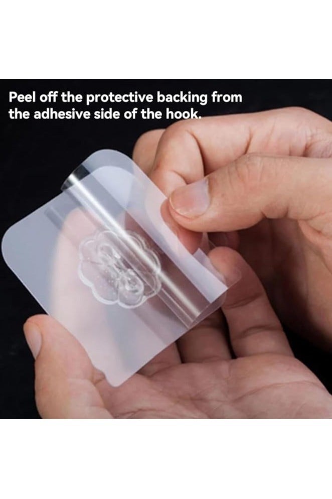 50-Piece Heavy Duty Wall Hooks Transparent 6cm - Image 5