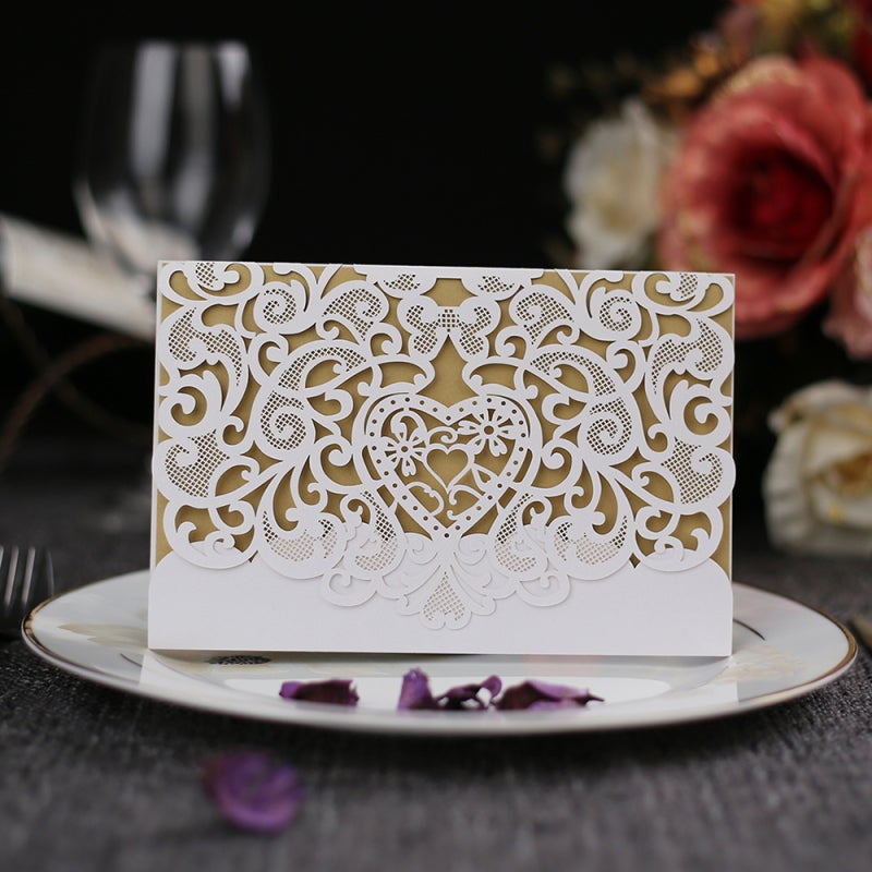 20pcs Love Pattern Invitation Cards Invitation Holders for Wedding Birthday Party Anniversary - Image 5