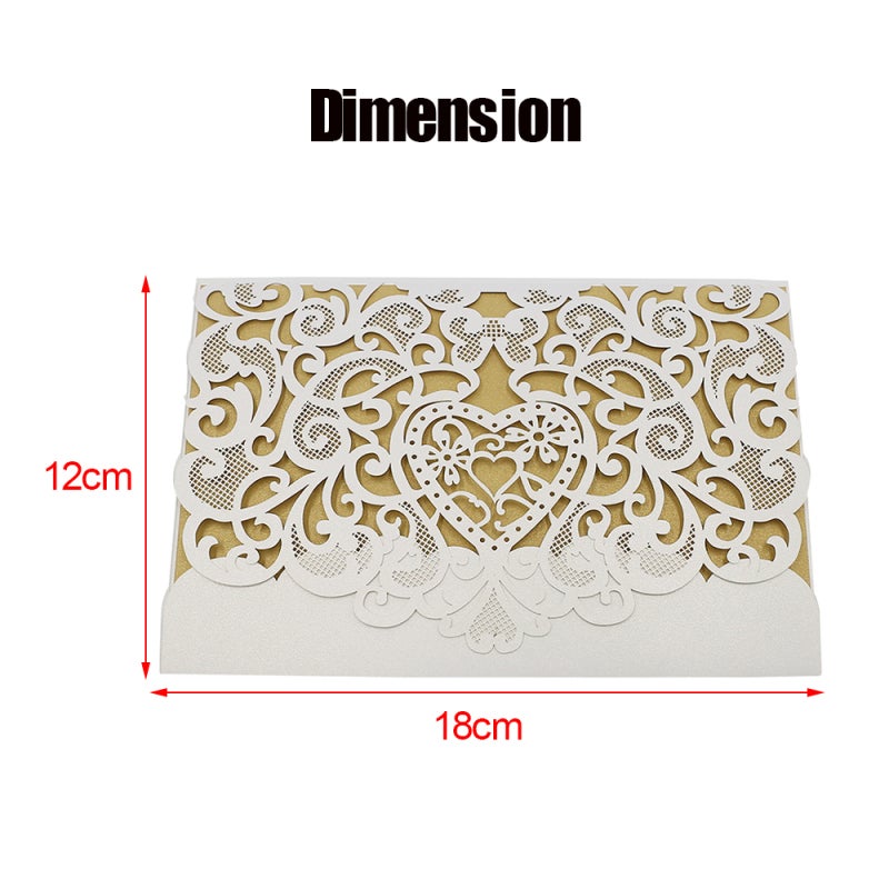 20pcs Love Pattern Invitation Cards Invitation Holders for Wedding Birthday Party Anniversary - Image 3