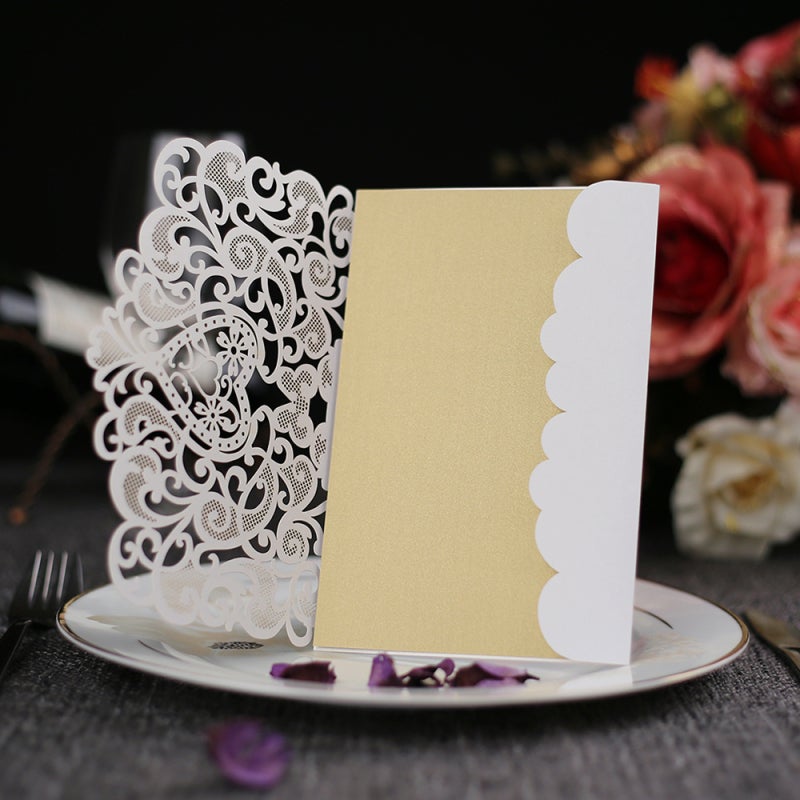 20pcs Love Pattern Invitation Cards Invitation Holders for Wedding Birthday Party Anniversary - Image 4