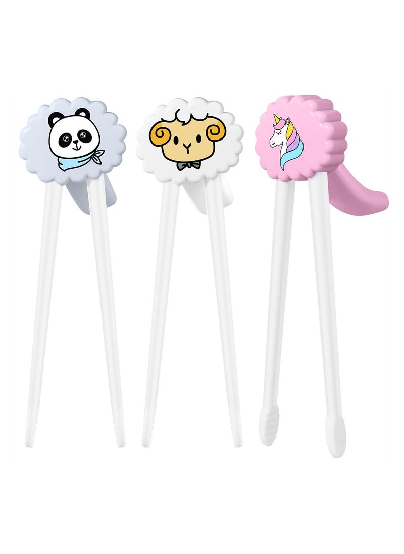 SYOSI - Kids Chopsticks Training, 3 Pairs Beginner Chopsticks, Cute  Kids Practice Chopsticks with Attachable Right or Left Handed Learning Chopstick Helper - Image 1