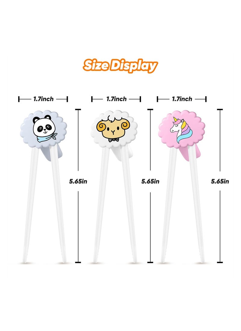 SYOSI - Kids Chopsticks Training, 3 Pairs Beginner Chopsticks, Cute  Kids Practice Chopsticks with Attachable Right or Left Handed Learning Chopstick Helper - Image 1
