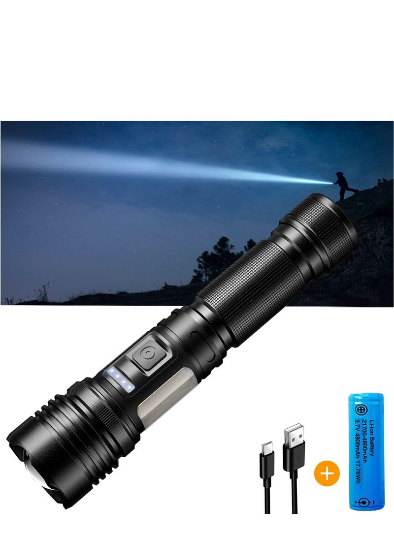 60000 Lumens LED Flashlight - Rechargeable, Zoomable, 7 Modes, IPX67 Waterproof, Type-C Charging - Perfect for Camping, Hiking  Emergencies - Image 1