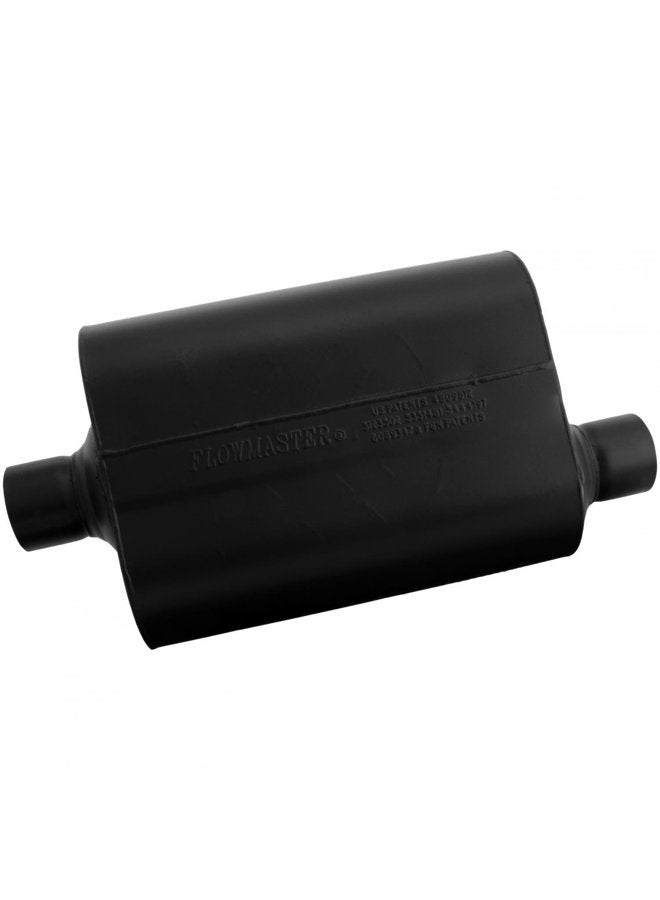 FLOWMASTER 952547 Super 40 Muffler - 2.50 Center IN / 2.50 Offset OUT - Aggressive Sound, Black - Image 2