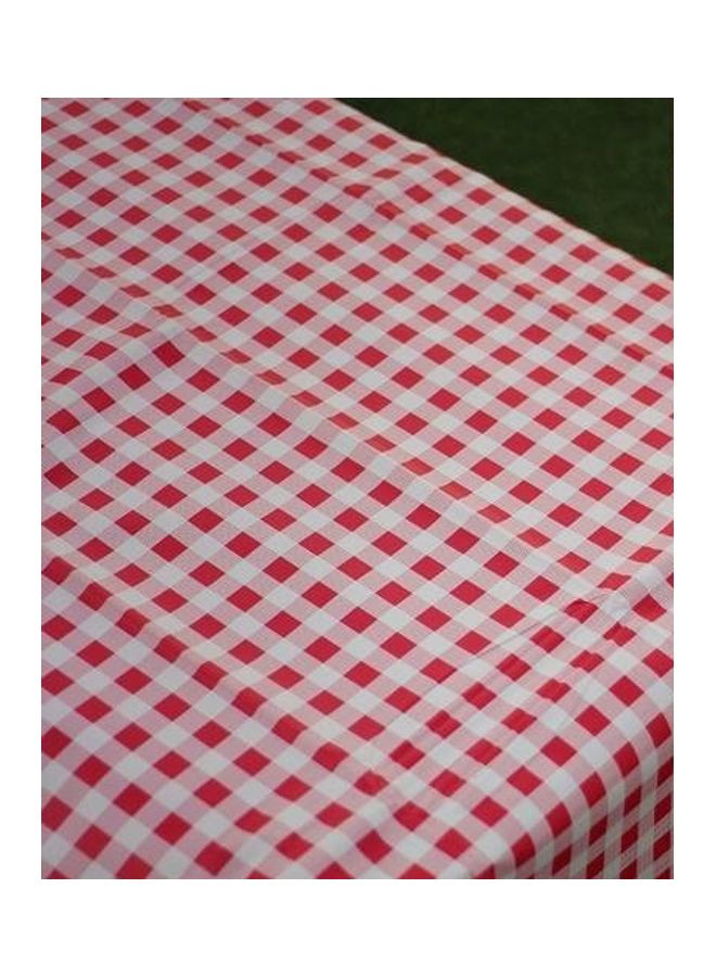 Handsomegift Waterproof PVC Table Cloth Red/White 137x137cm - Image 2